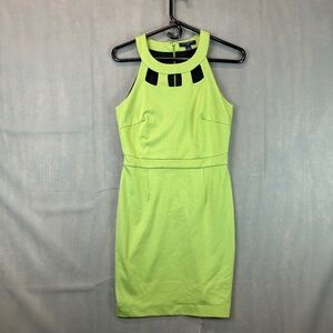 Banana Republic Dress Womens Size 0P Green Ponte Sheath Stretch